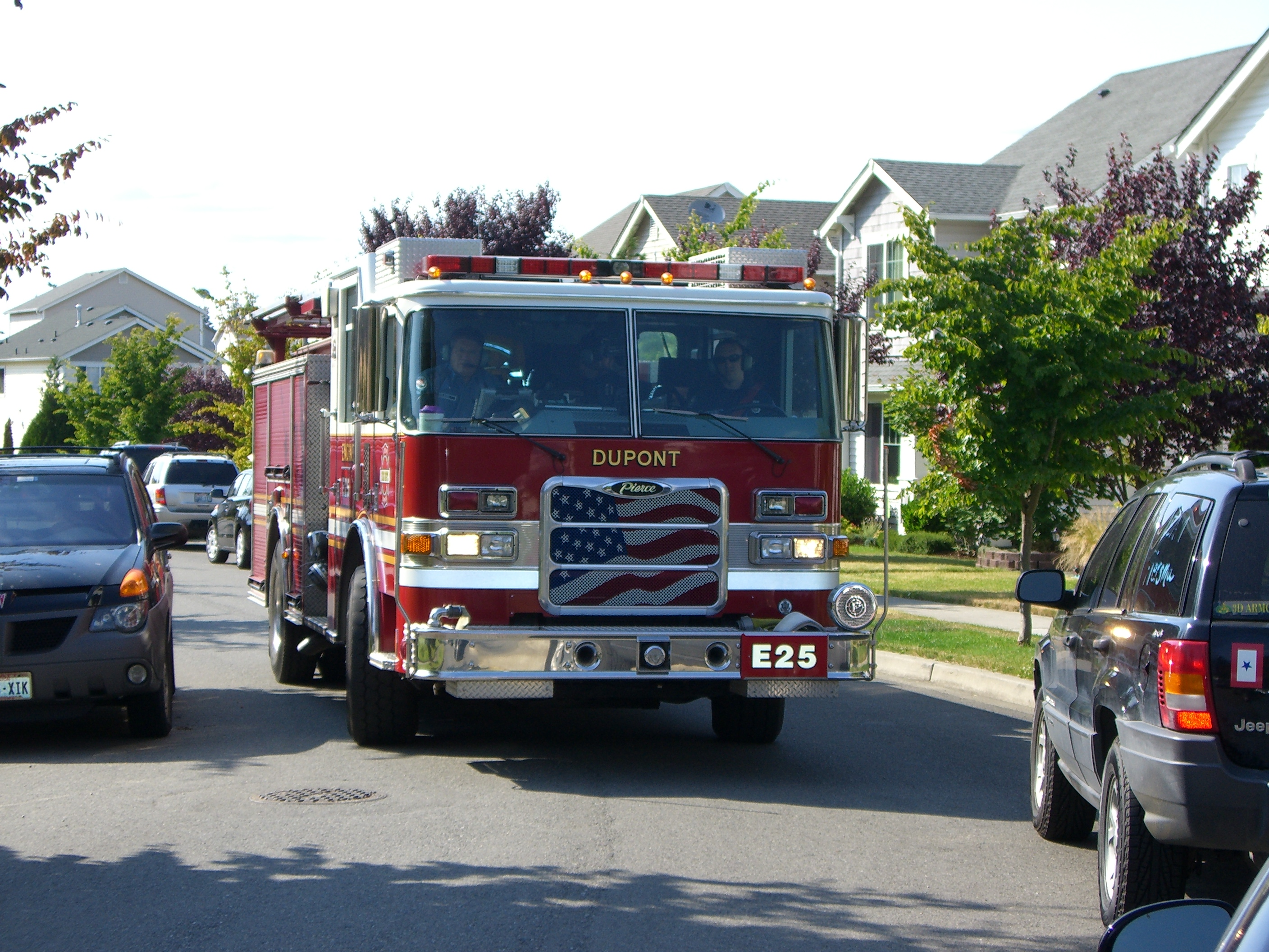 Fire Truck Firefighters Driving